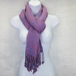 Ruk'u'x Keem Rebozo Wrap Shawl Hand Woven Natural Dye Pink Blue Native Art 19x79